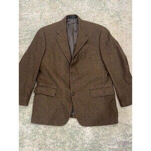 Andrew Fezza Size 44 Camel Hair Blend Chocolate Brown Blazer Sport Coat